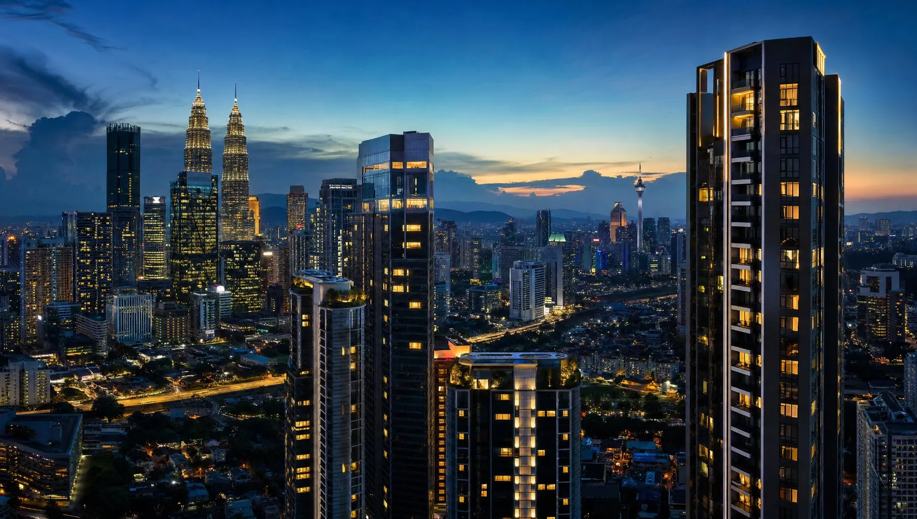 Kuala Lumpur skyline at dusk